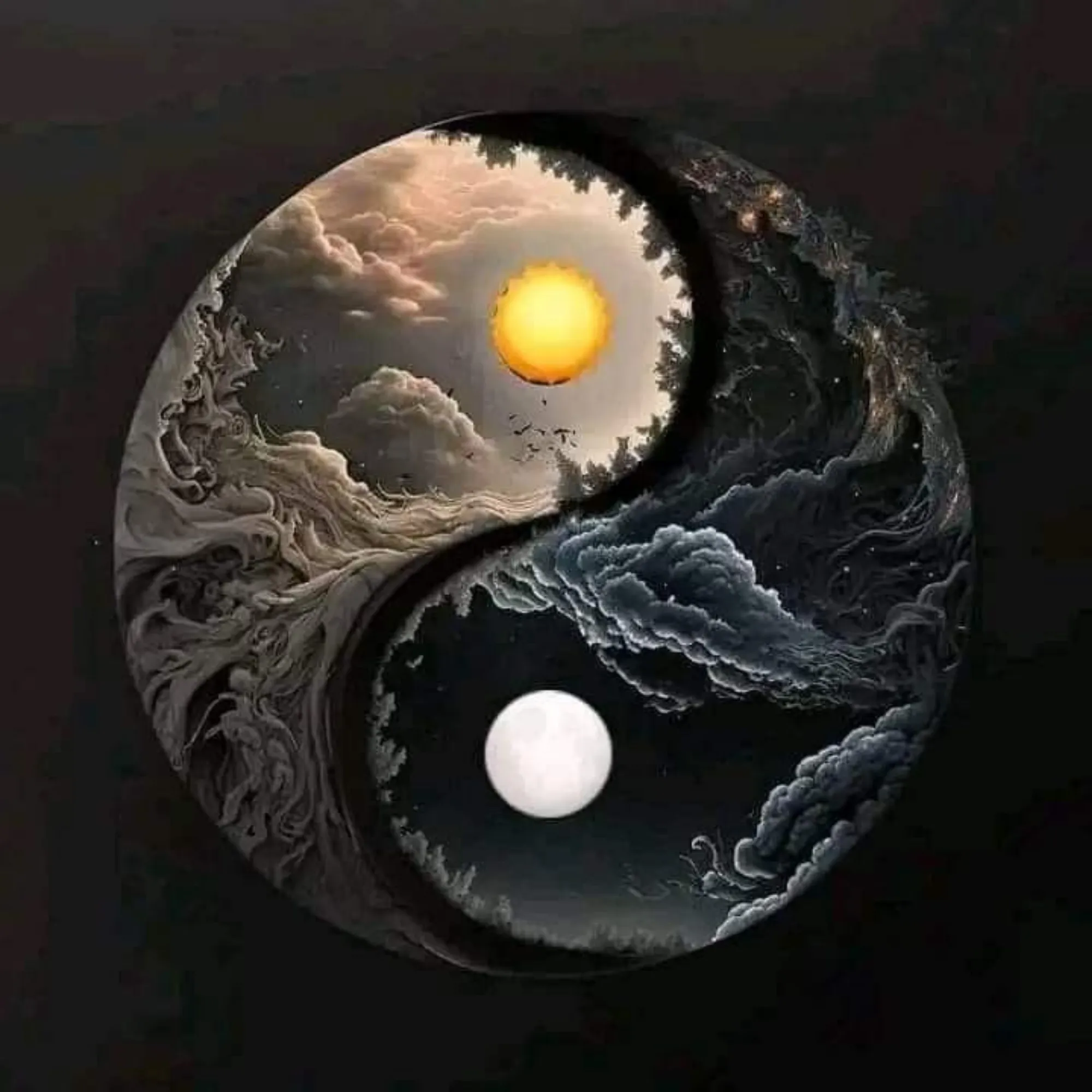 Day & Night Yin Yang Celestial Harmony Tote Bag