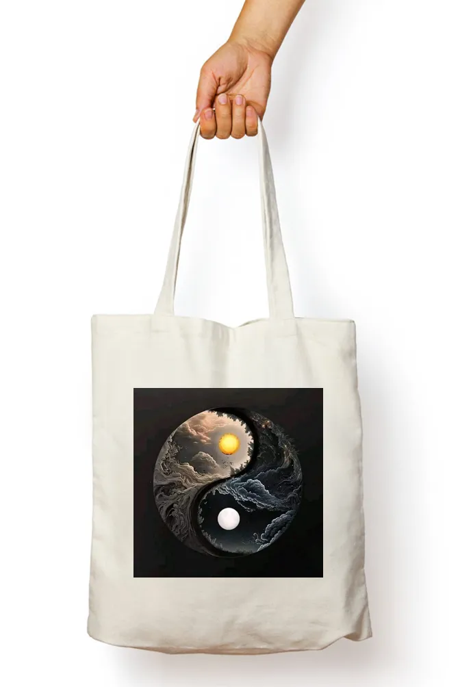 Day & Night Yin Yang Celestial Harmony Tote Bag