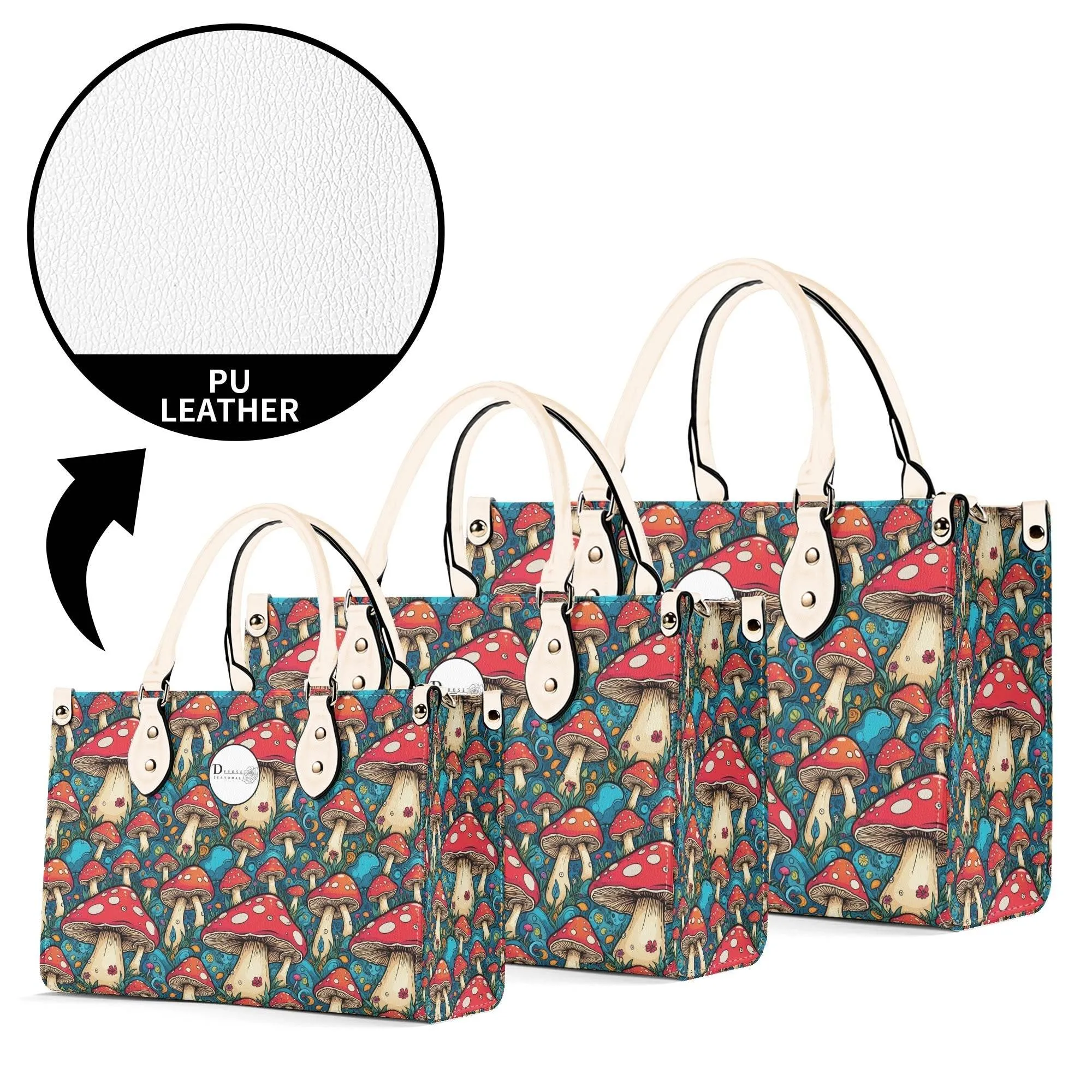 Deathcap Mushroom Luxury Women Leather Handbag (3 sizes)