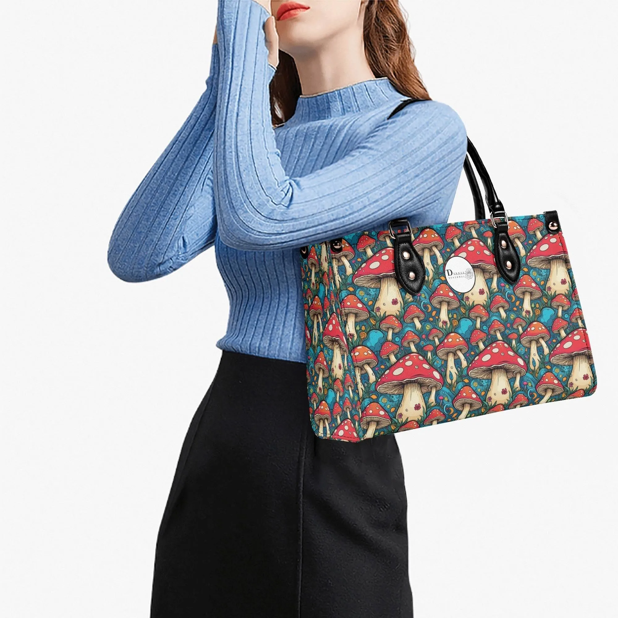 Deathcap Mushroom Luxury Women Leather Handbag (3 sizes)