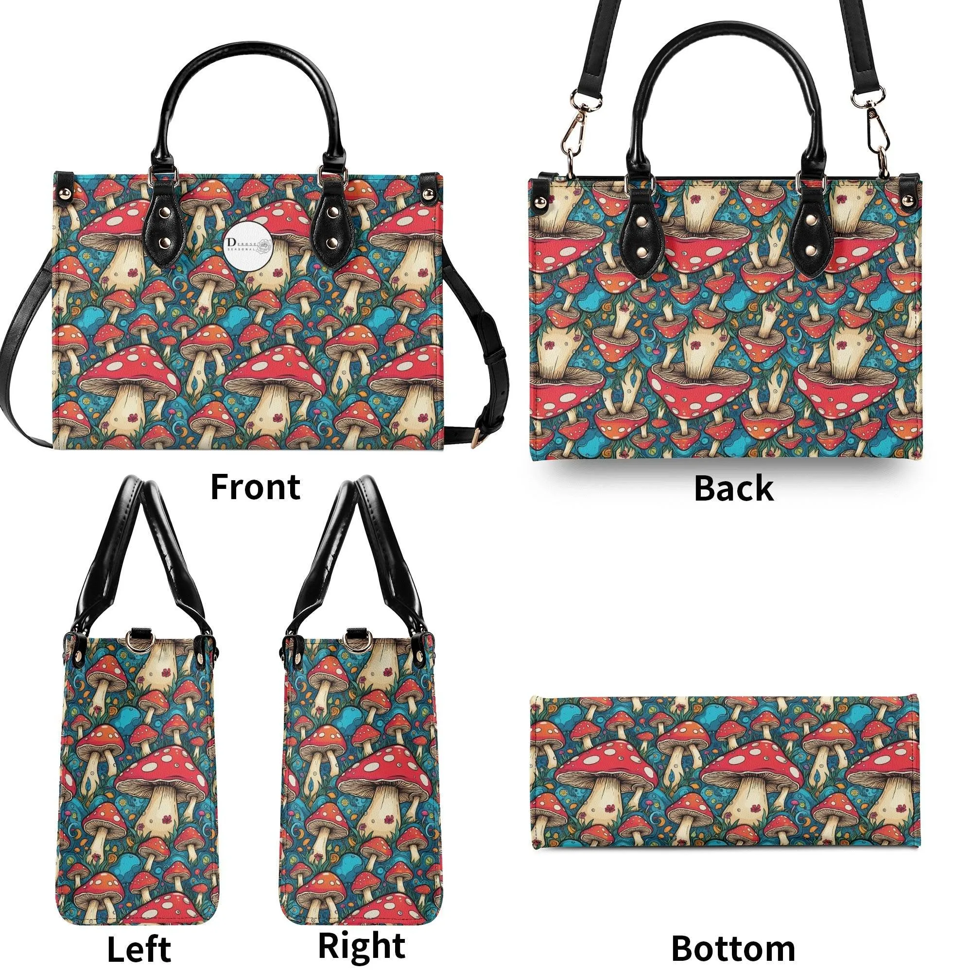 Deathcap Mushroom Luxury Women Leather Handbag (3 sizes)