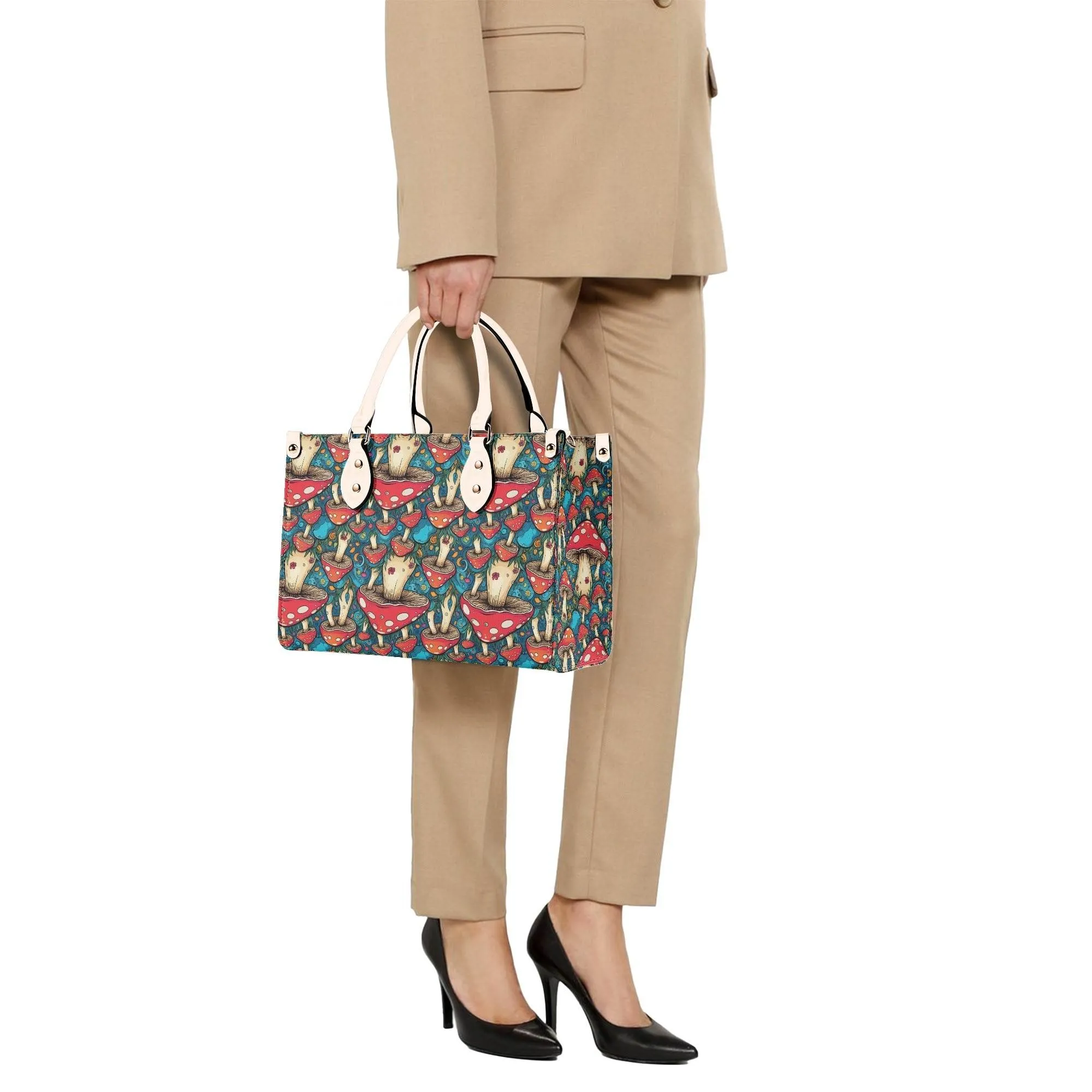 Deathcap Mushroom Luxury Women Leather Handbag (3 sizes)
