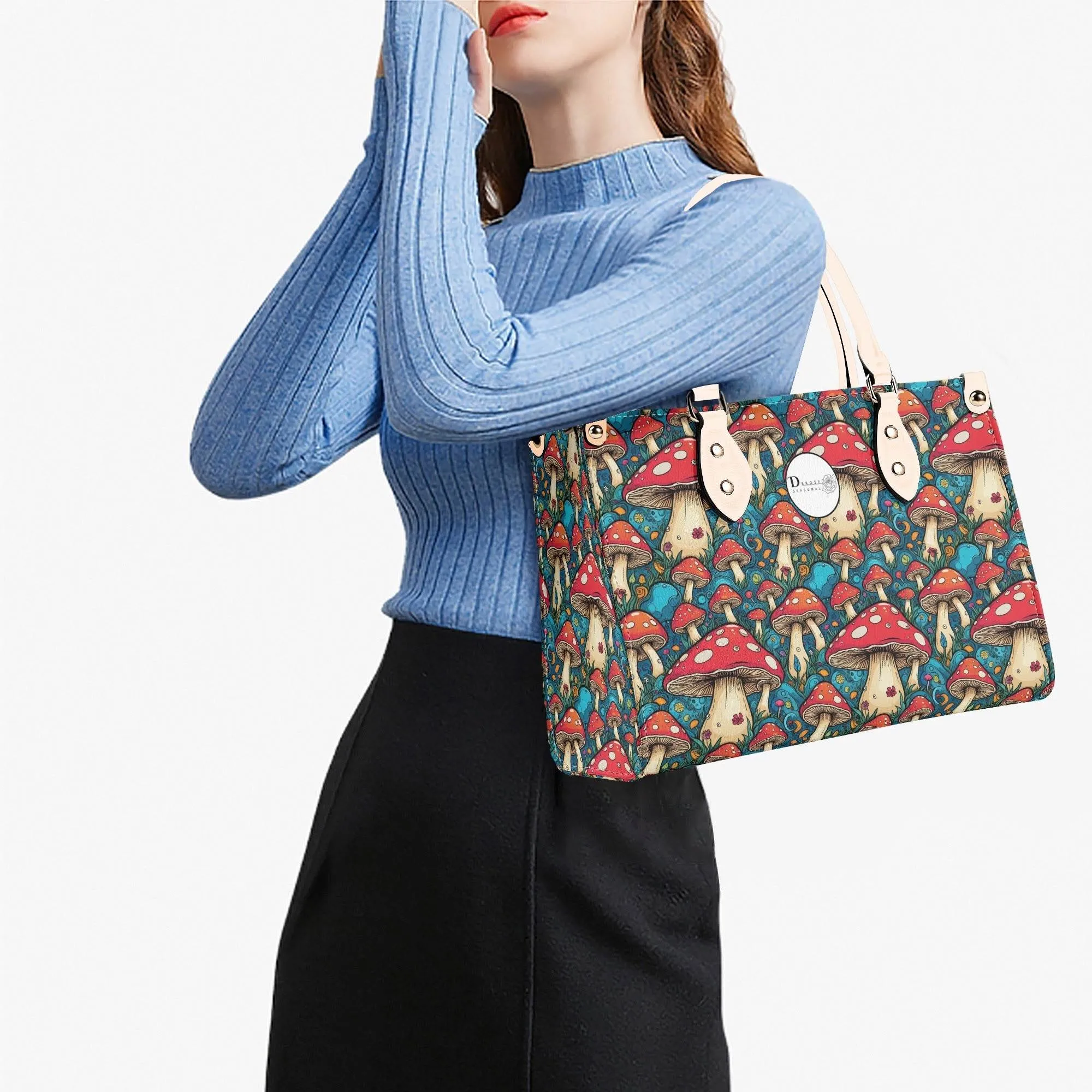 Deathcap Mushroom Luxury Women Leather Handbag (3 sizes)
