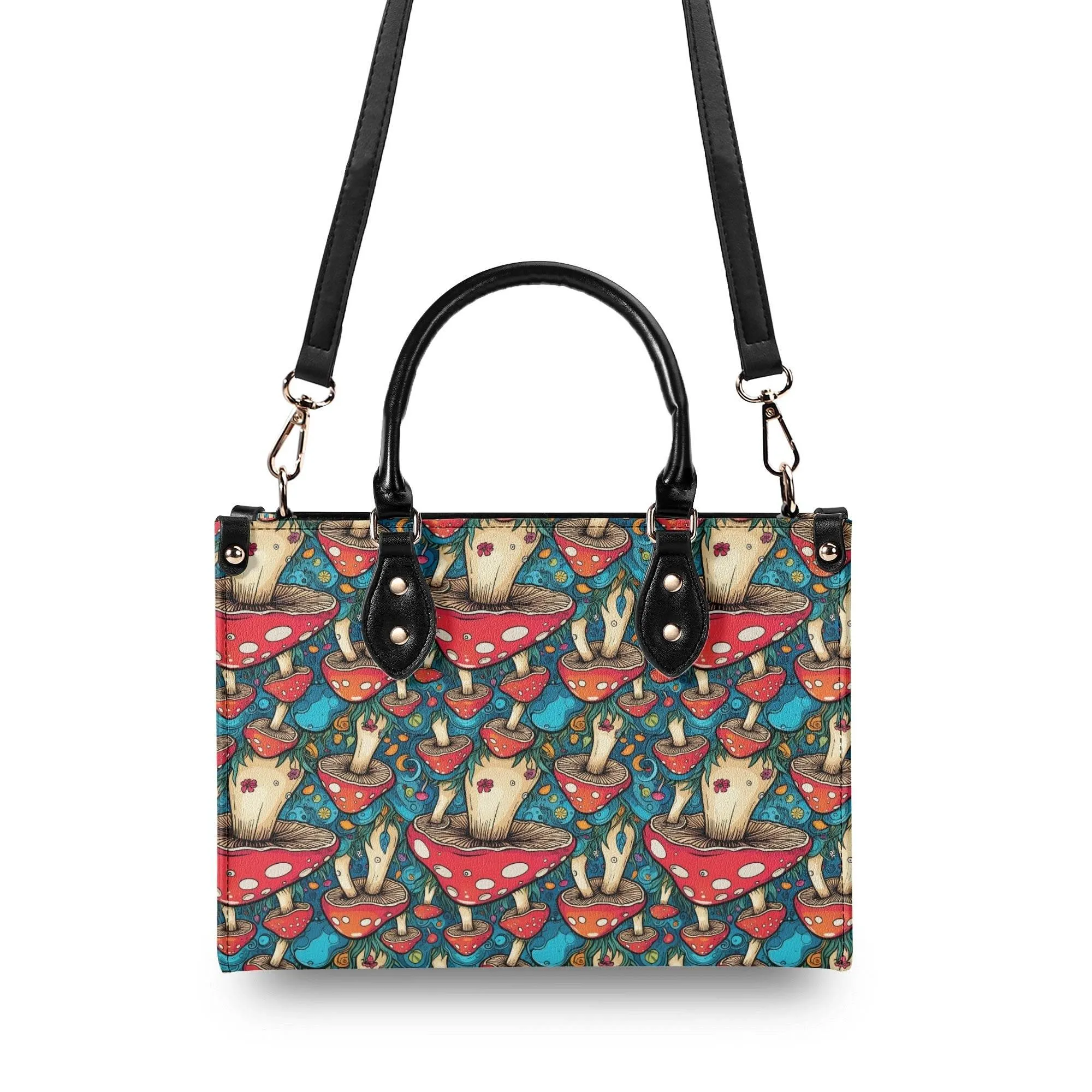 Deathcap Mushroom Luxury Women Leather Handbag (3 sizes)