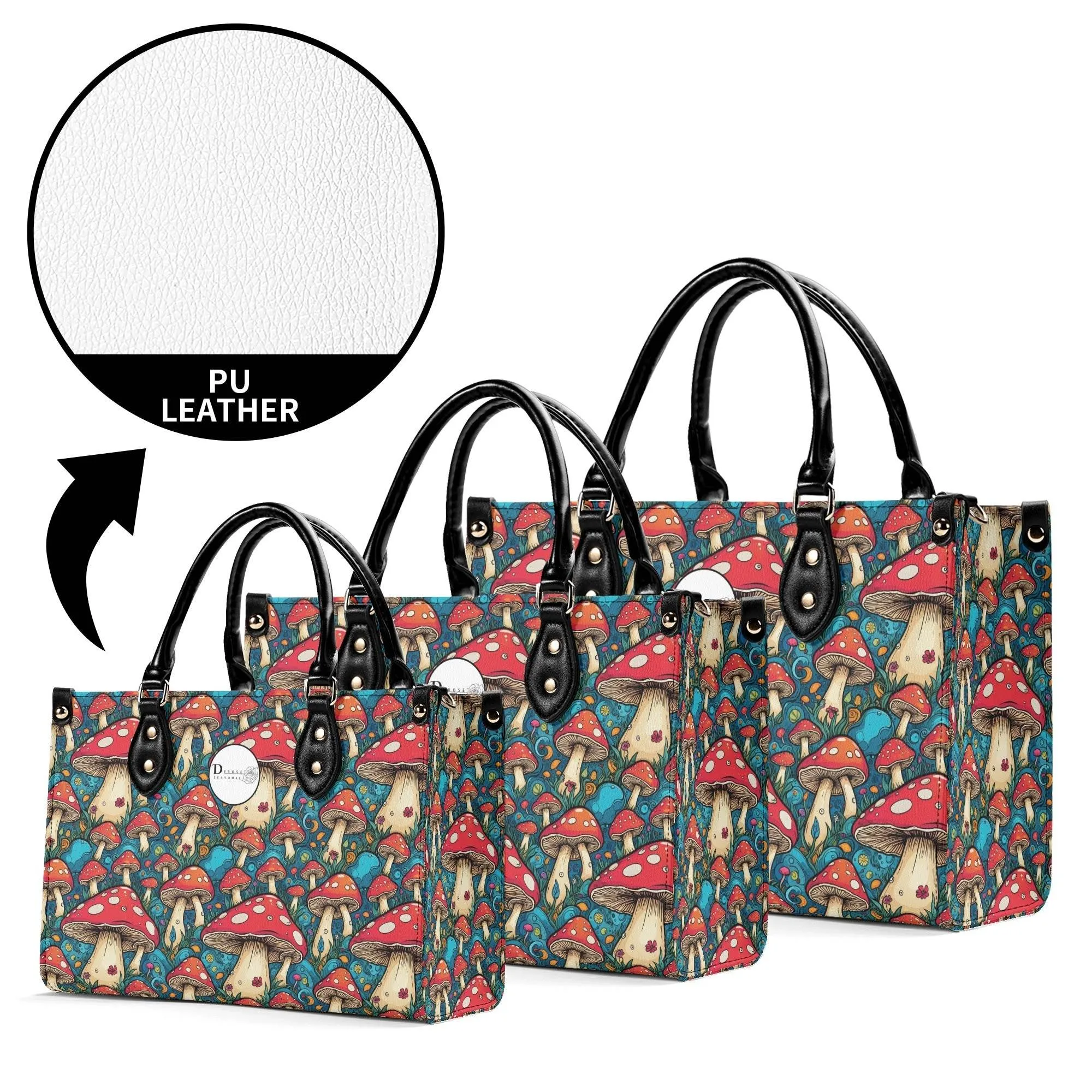 Deathcap Mushroom Luxury Women Leather Handbag (3 sizes)