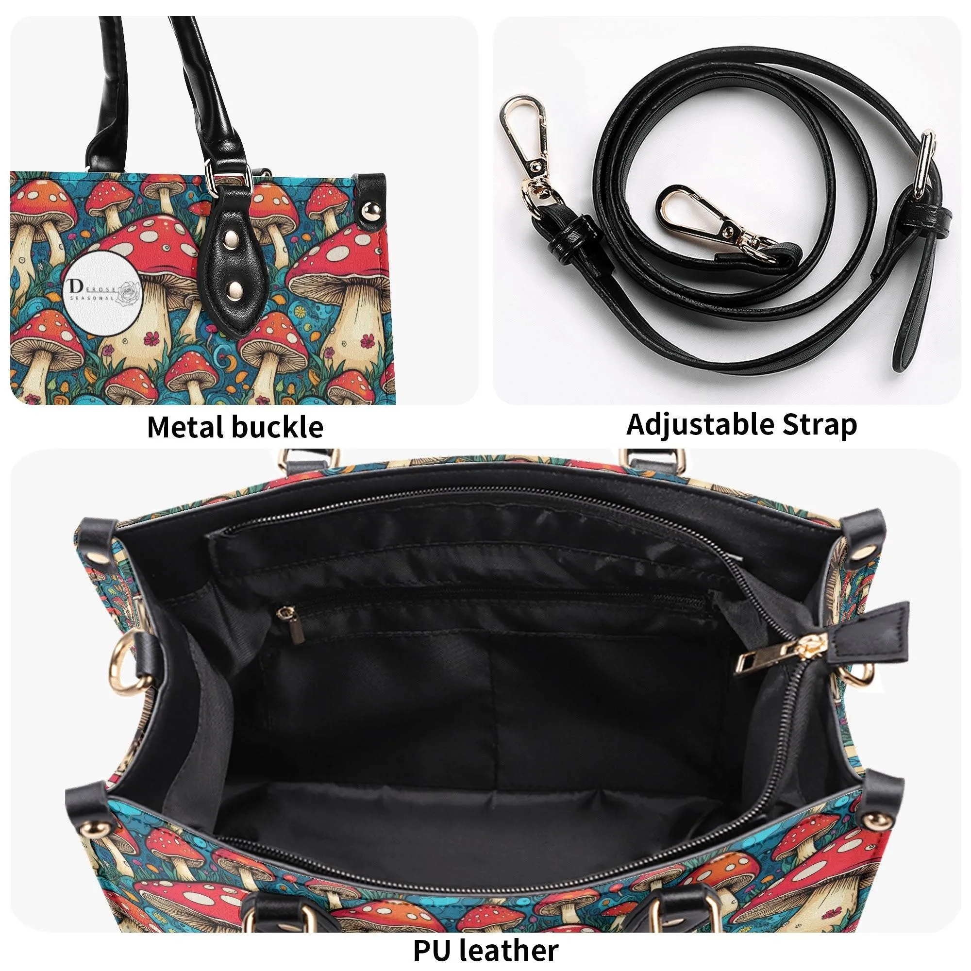 Deathcap Mushroom Luxury Women Leather Handbag (3 sizes)
