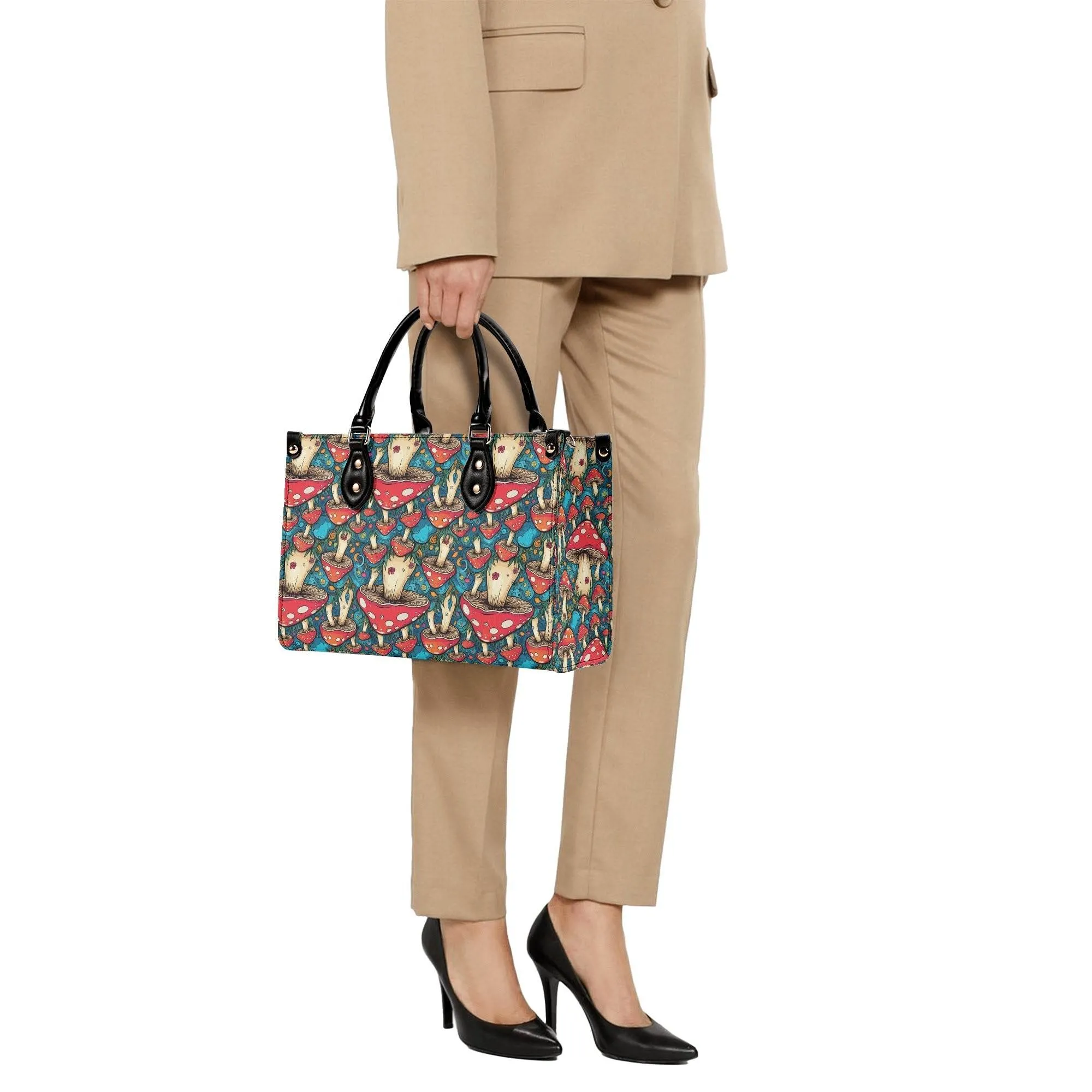 Deathcap Mushroom Luxury Women Leather Handbag (3 sizes)