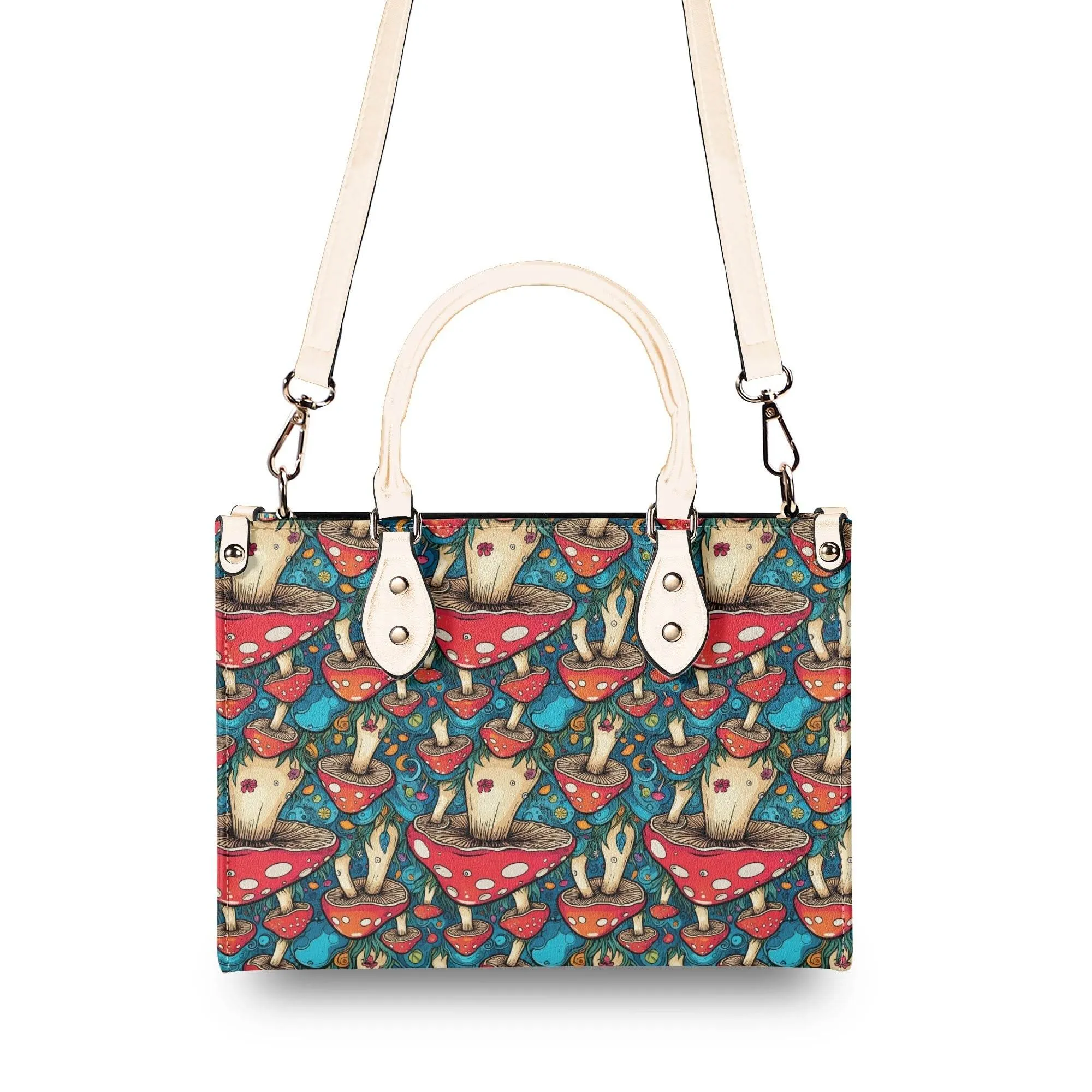 Deathcap Mushroom Luxury Women Leather Handbag (3 sizes)