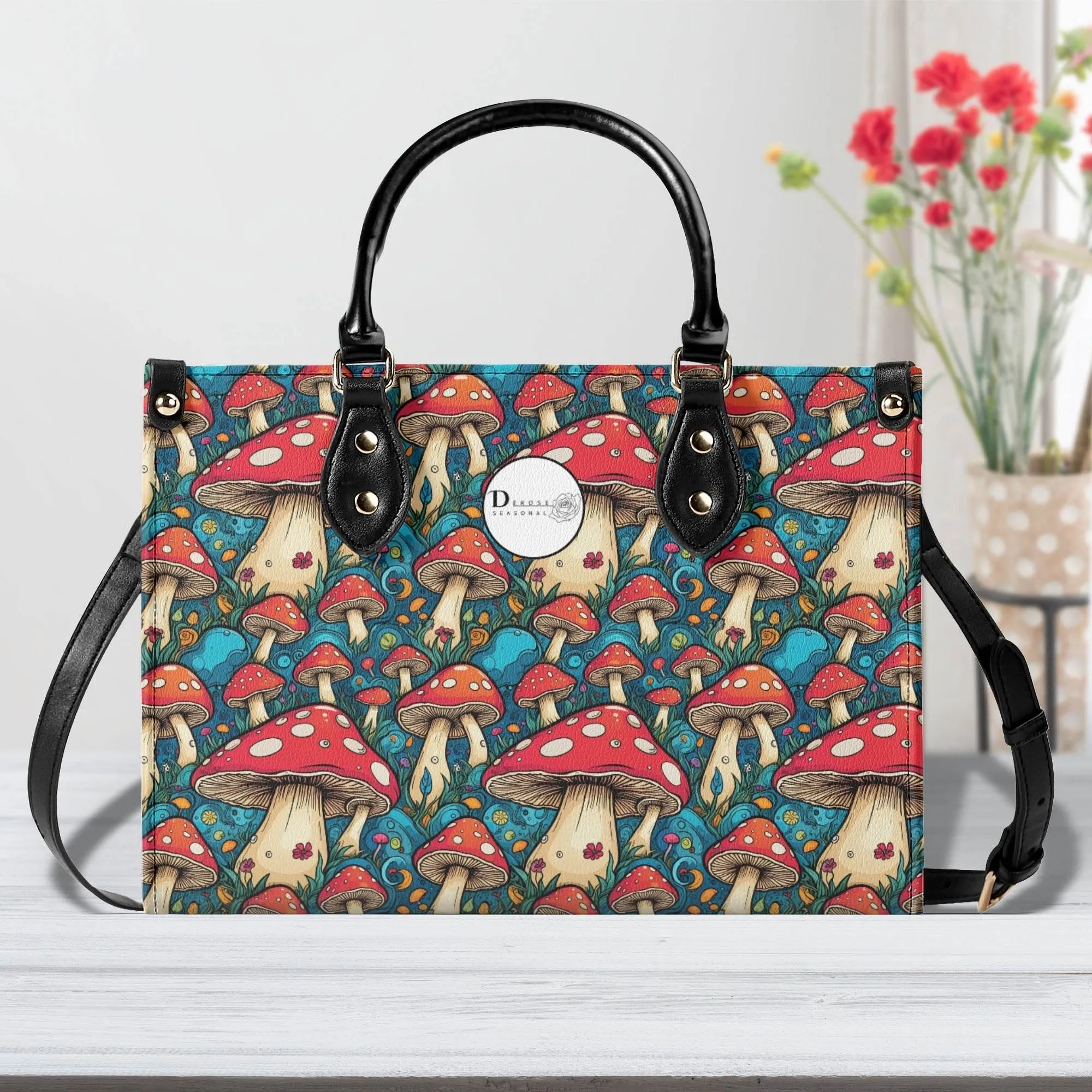 Deathcap Mushroom Luxury Women Leather Handbag (3 sizes)