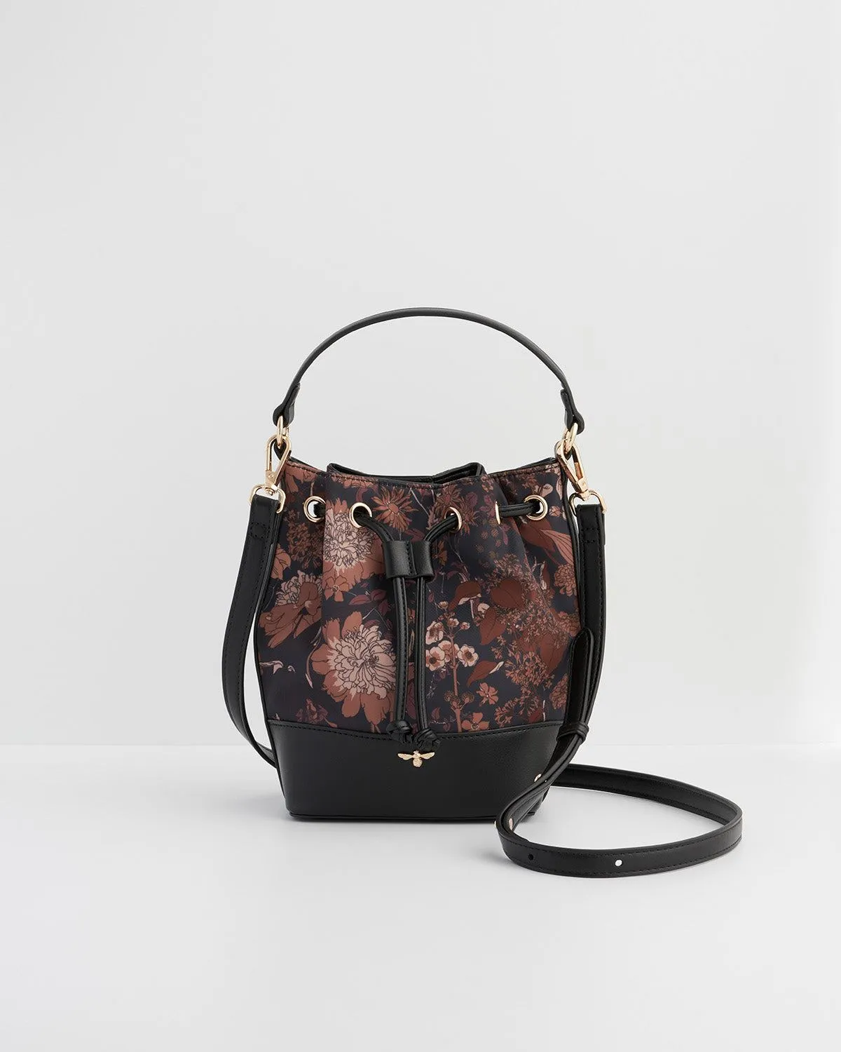 Deco Bloom Black Bucket Bag