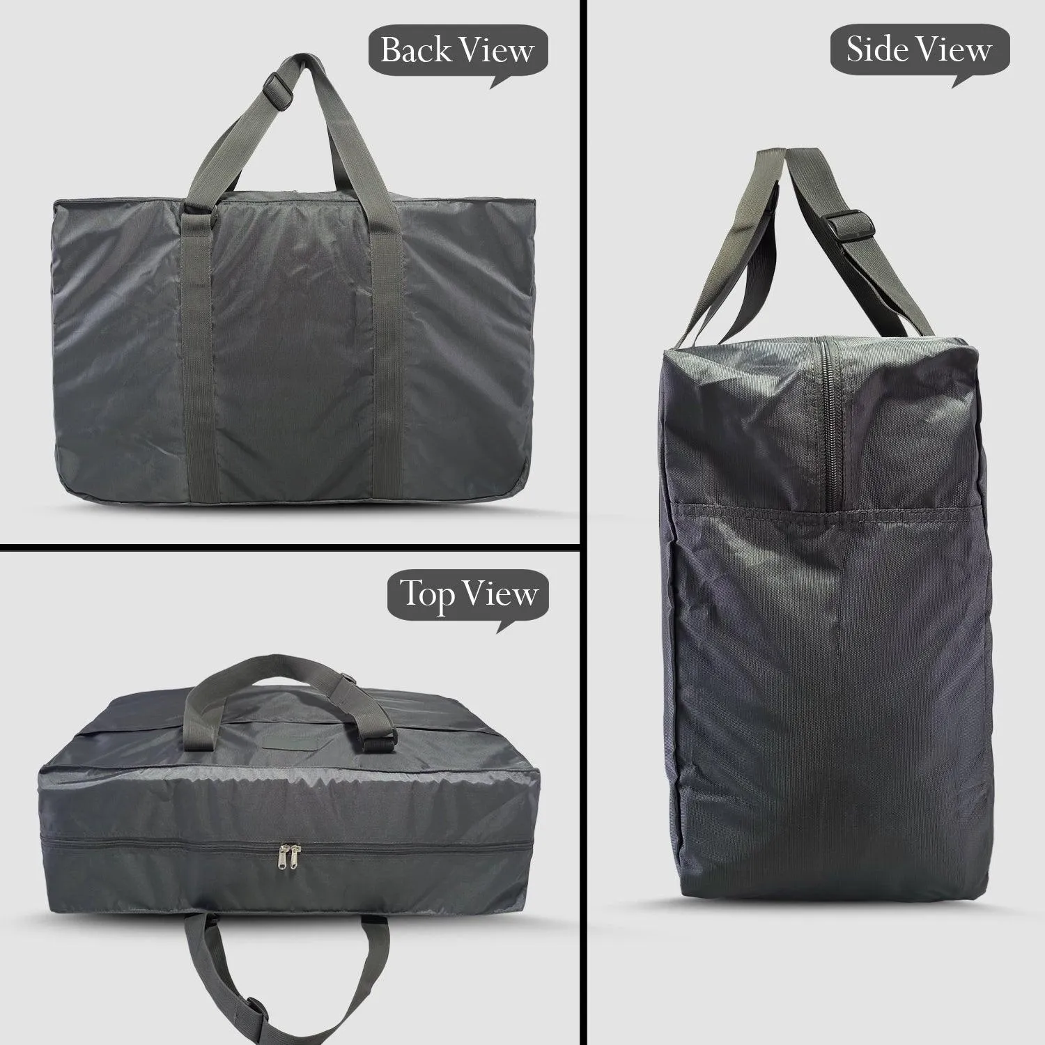 Deeya Ballistic Nylon Large Size Unisex Foldable Travel Duffle Bag with Small Cover Bag (Grey)