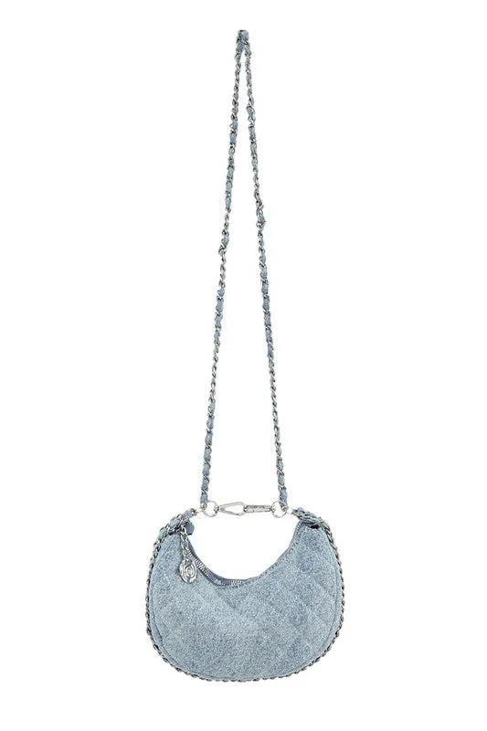 Denim & Chains Crossbody Bag