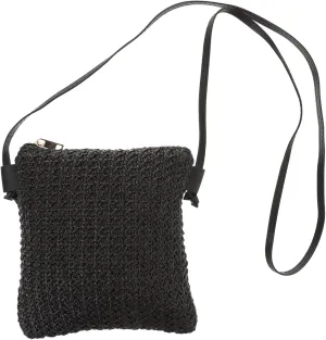 Diagonal Straw Bag Small Black Crossbody Purse Woven Purses for Women Black Purse for Women Shoulder
