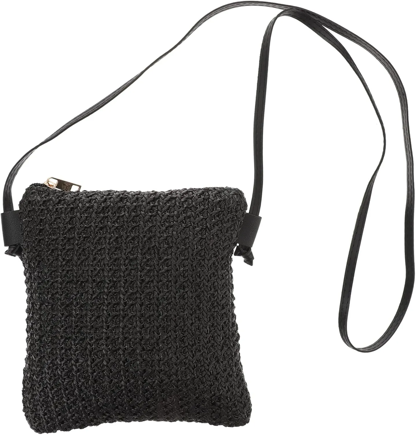 Diagonal Straw Bag Small Black Crossbody Purse Woven Purses for Women Black Purse for Women Shoulder