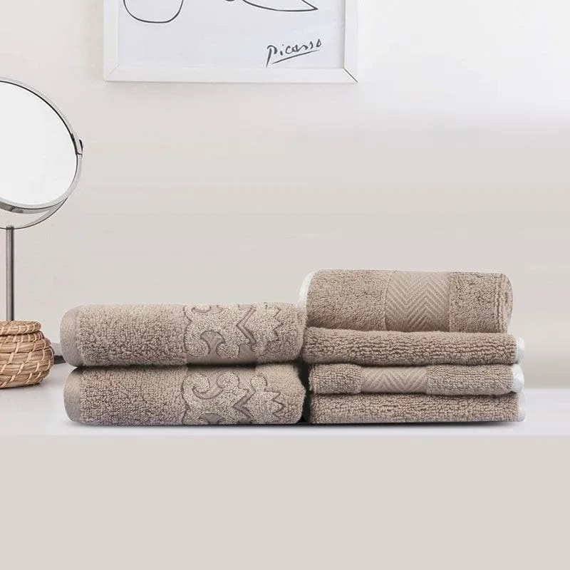 Diamondy Towel (Taupe) - Six Piece Set