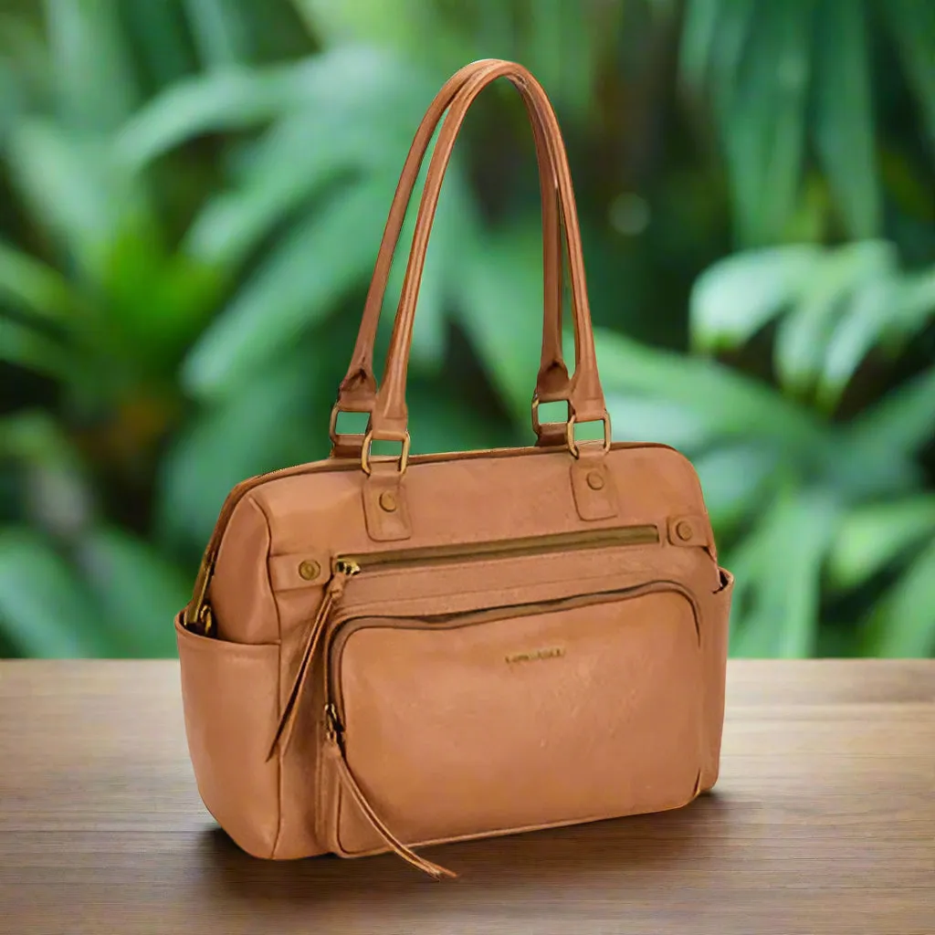 Diligence | David Jones Zipper Leather Handbag