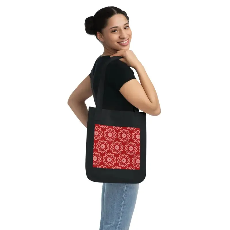 Dipaliz Vibrant Red Organic Canvas Tote Bag