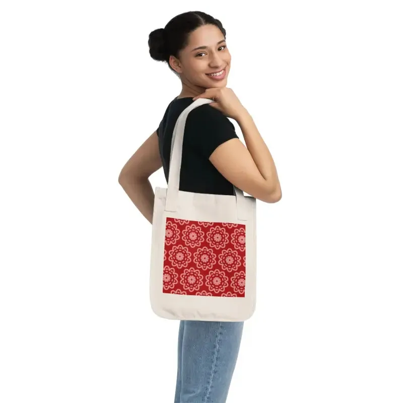 Dipaliz Vibrant Red Organic Canvas Tote Bag