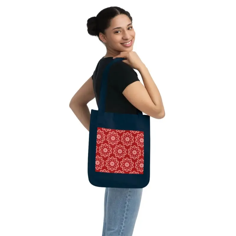 Dipaliz Vibrant Red Organic Canvas Tote Bag