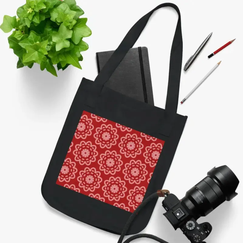 Dipaliz Vibrant Red Organic Canvas Tote Bag