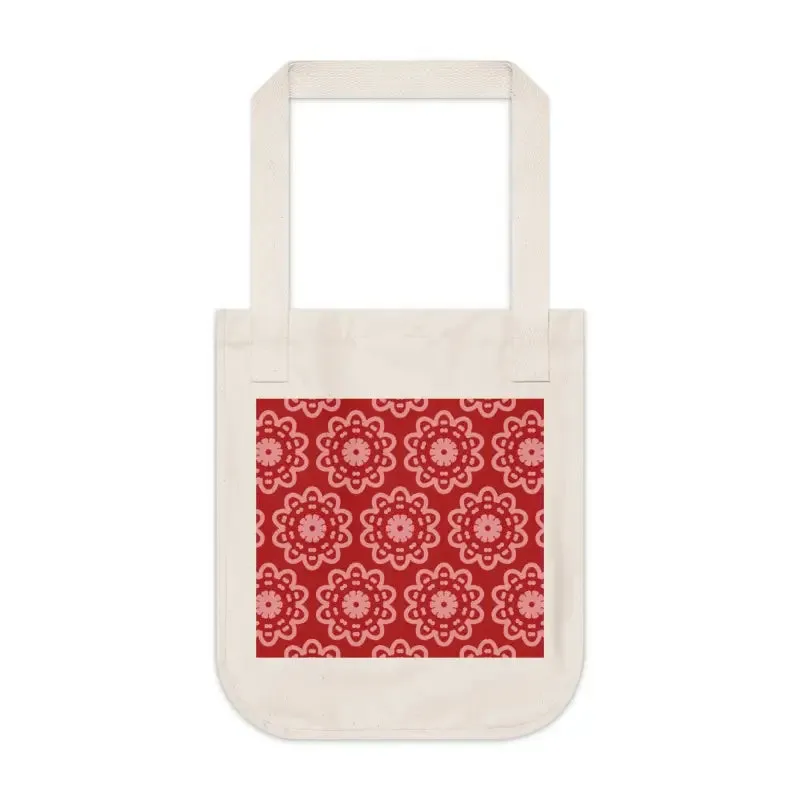 Dipaliz Vibrant Red Organic Canvas Tote Bag