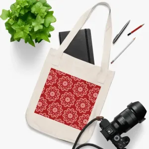 Dipaliz Vibrant Red Organic Canvas Tote Bag