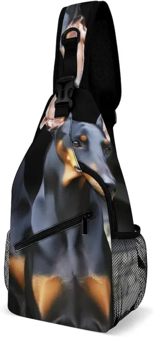 Doberman Sling Bag Crossbody Chest Bags Hiking Backpack Shoulder Backpack For Women Men Travel
