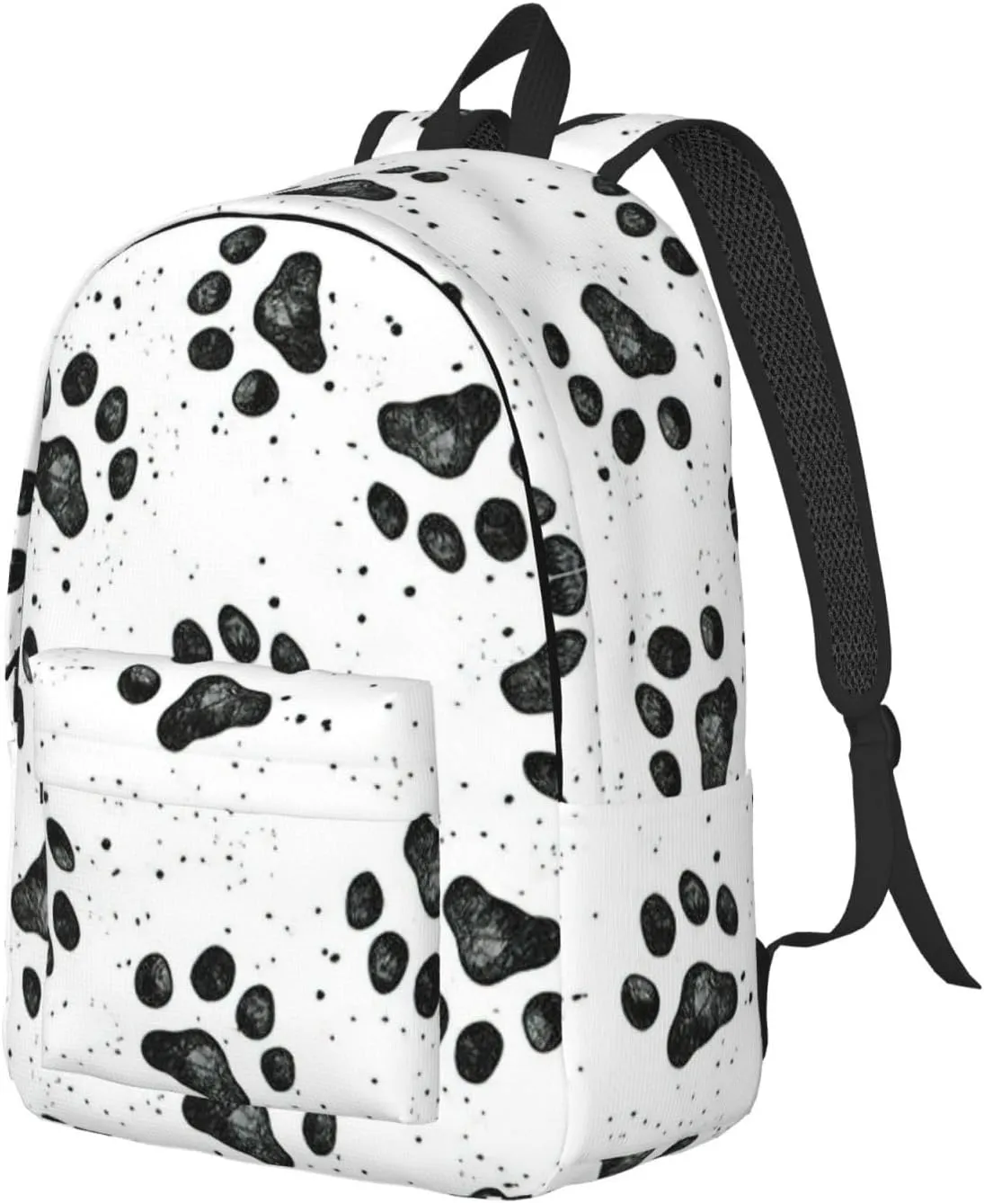 Dog Paw Pattern Print Canvas Backpack Women,Mens Travel Casual Daypack Bookbag For Laptop Work Travel Hiking