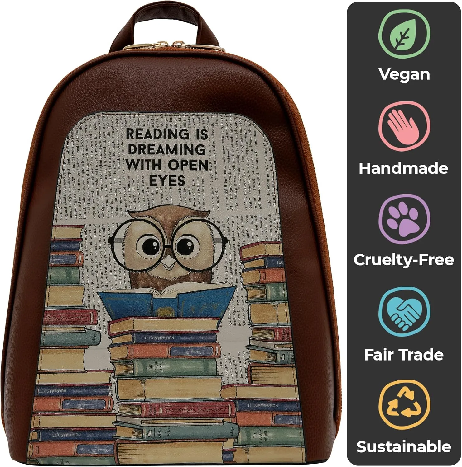 DOGO Small Backpack for Women - Vegan Leather and Unique Design Handmade Backpack Purse for Women