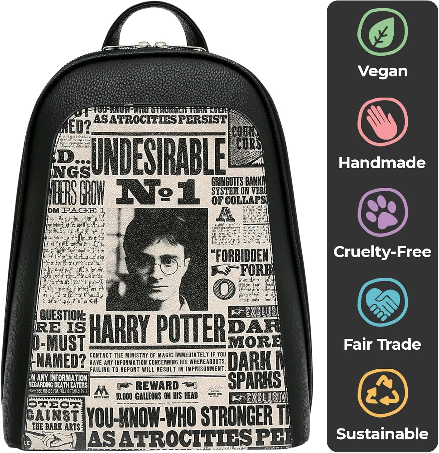 DOGO Small Backpack for Women - Vegan Leather and Unique Design Handmade Backpack Purse for Women