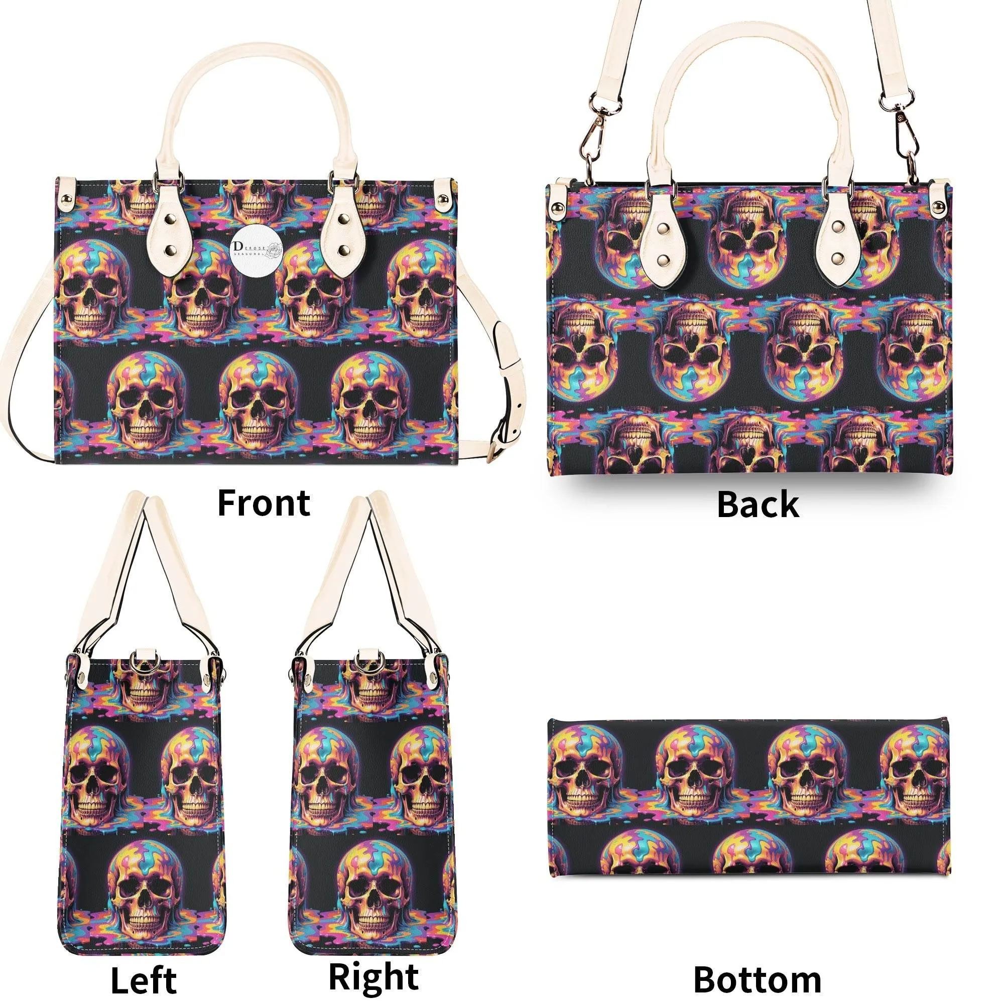 Dripping Skull Luxury Women Leather Handbag (3 sizes)