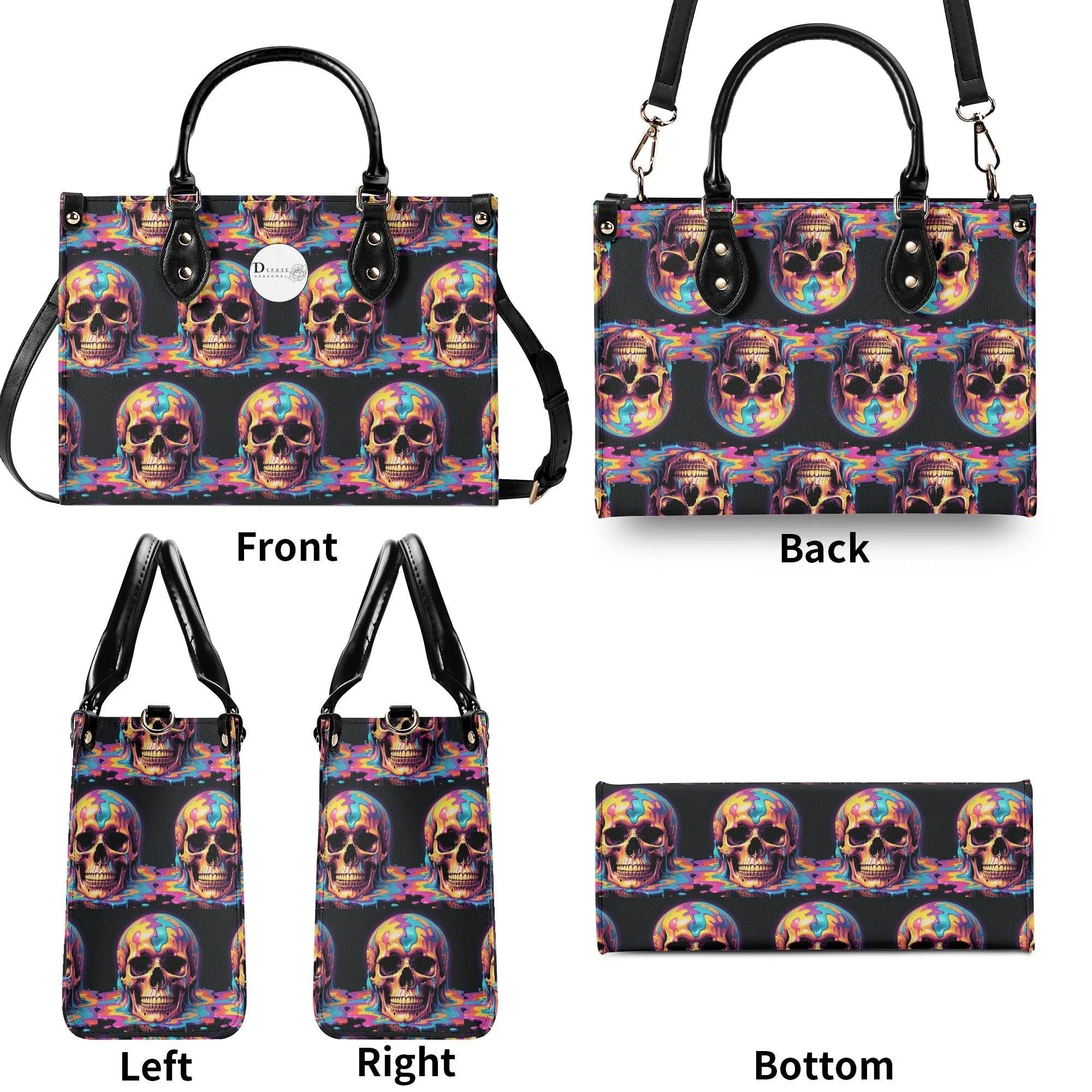 Dripping Skull Luxury Women Leather Handbag (3 sizes)