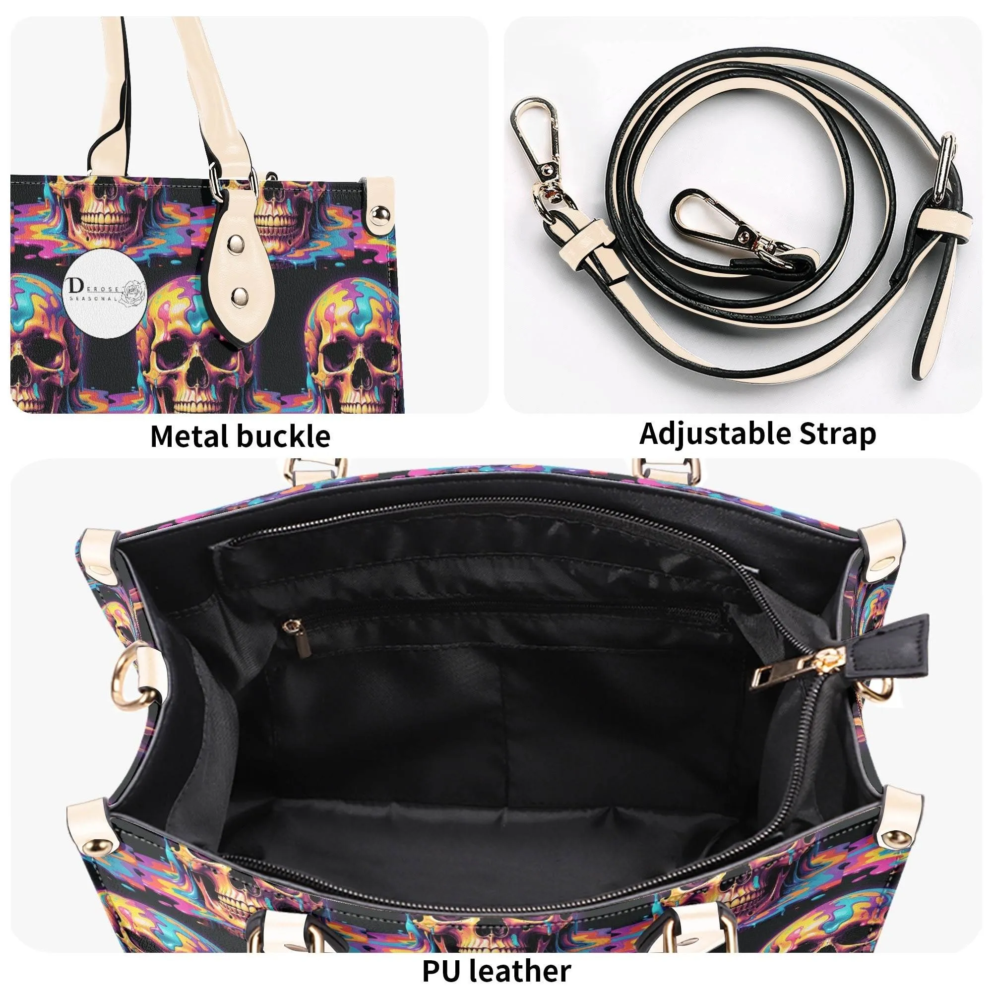 Dripping Skull Luxury Women Leather Handbag (3 sizes)