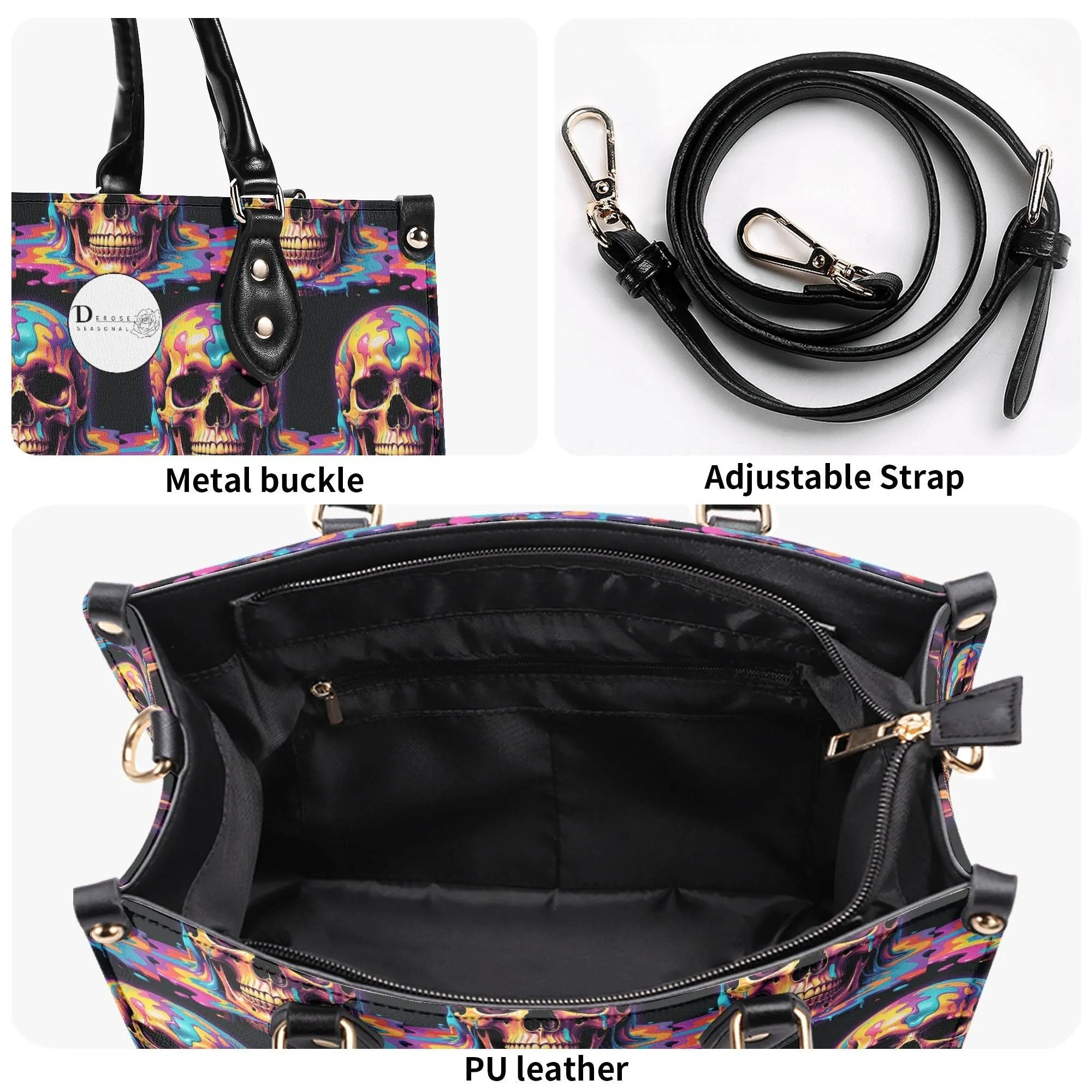 Dripping Skull Luxury Women Leather Handbag (3 sizes)
