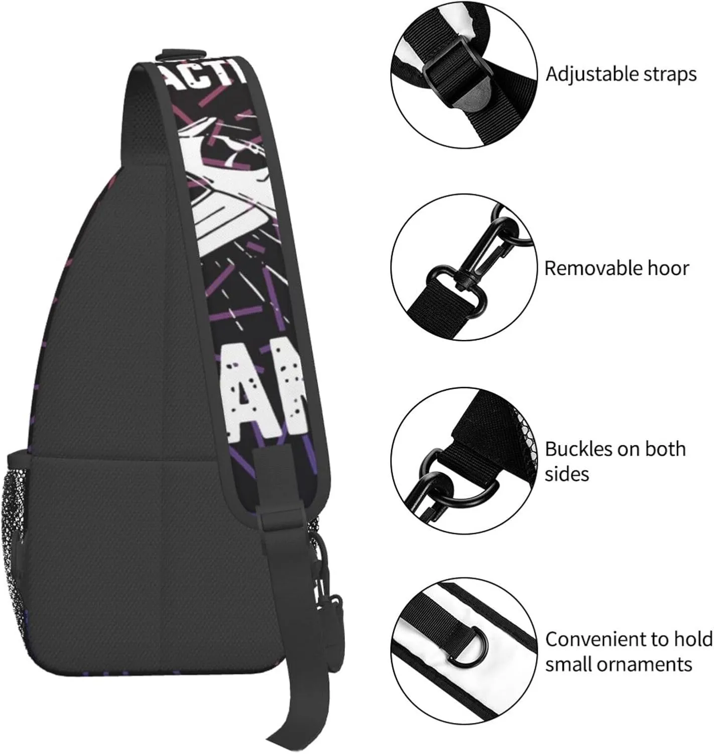 Easily Distracted By Airplanes Bright Small Crossbody Backpack Sling Bag For Men Women Mini One Shoulder Chest Bags Gym Sport Travel Hiking Daypack