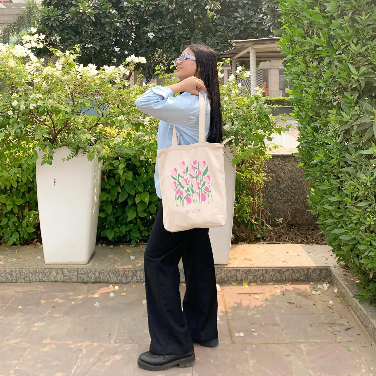 Ecoright Tote Bag for Women with Zipper, Small Tote Bag, Canvas Bag, Reusable Cotton Bag for Beach, Grocery, School & Work