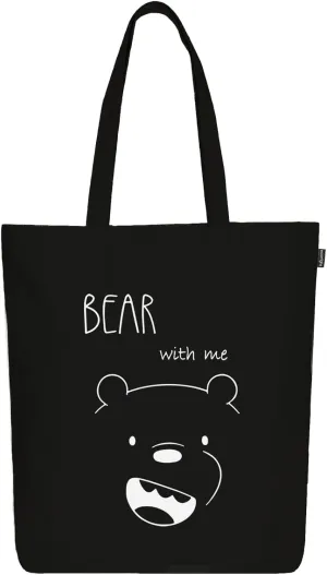 Ecoright Tote Bag for Women with Zipper, Small Tote Bag, Canvas Bag, Reusable Cotton Bag for Beach, Grocery, School & Work
