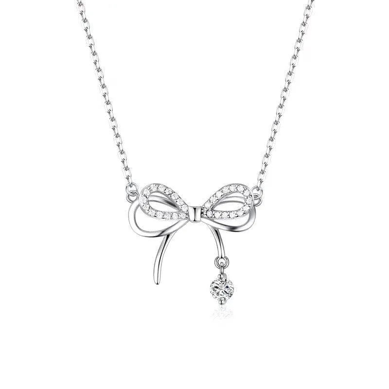 Elegant Kawaii Bowknot Charm Necklace