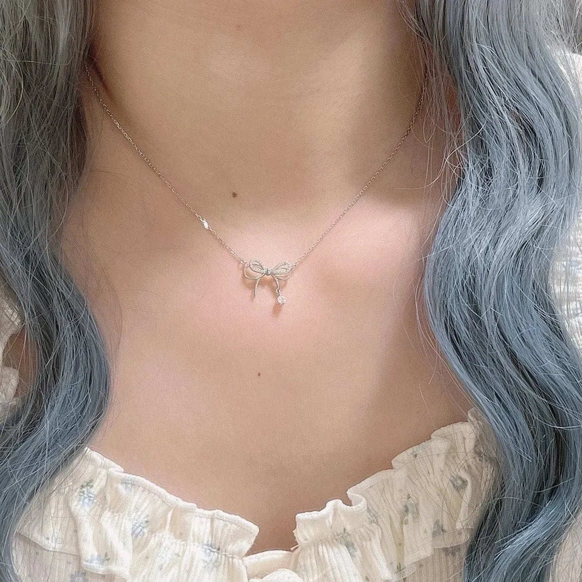 Elegant Kawaii Bowknot Charm Necklace
