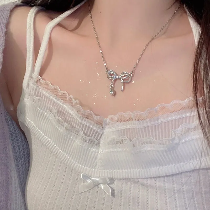 Elegant Kawaii Bowknot Charm Necklace