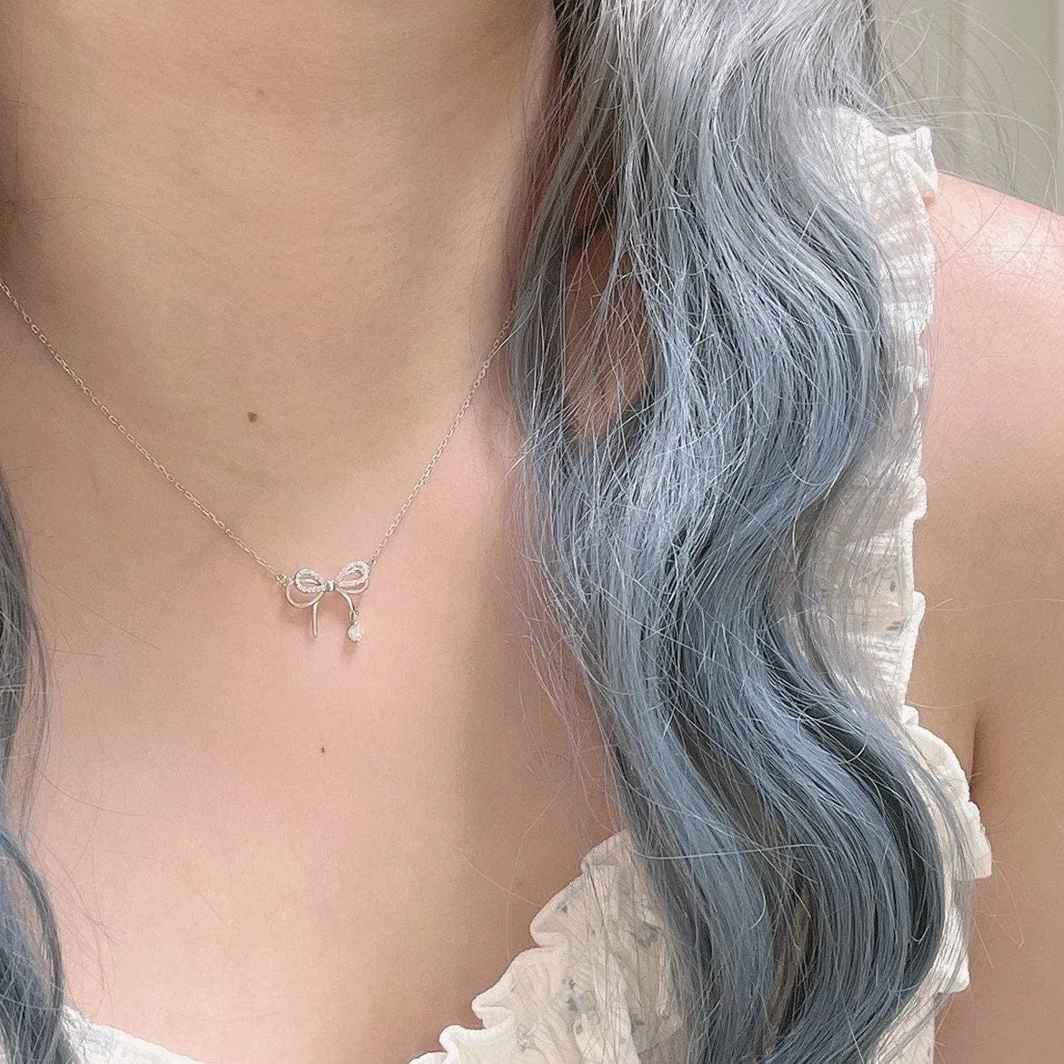 Elegant Kawaii Bowknot Charm Necklace