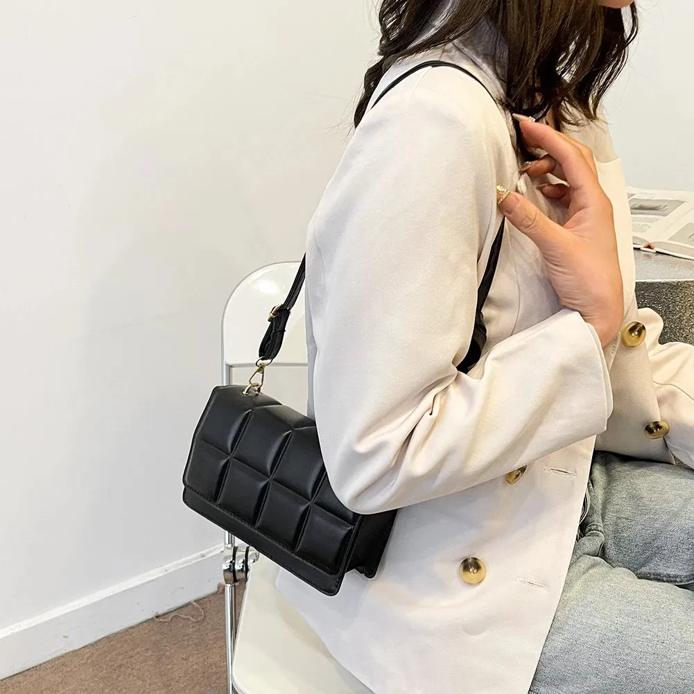 Elegant Women's Chocolate Square PU Leather Crossbody Bag – Stylish and Functional Shoulder Bag for Everyday Use