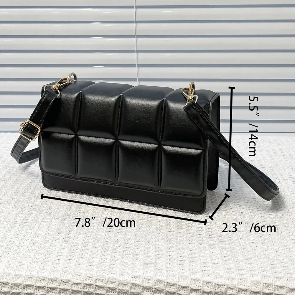 Elegant Women's Chocolate Square PU Leather Crossbody Bag – Stylish and Functional Shoulder Bag for Everyday Use