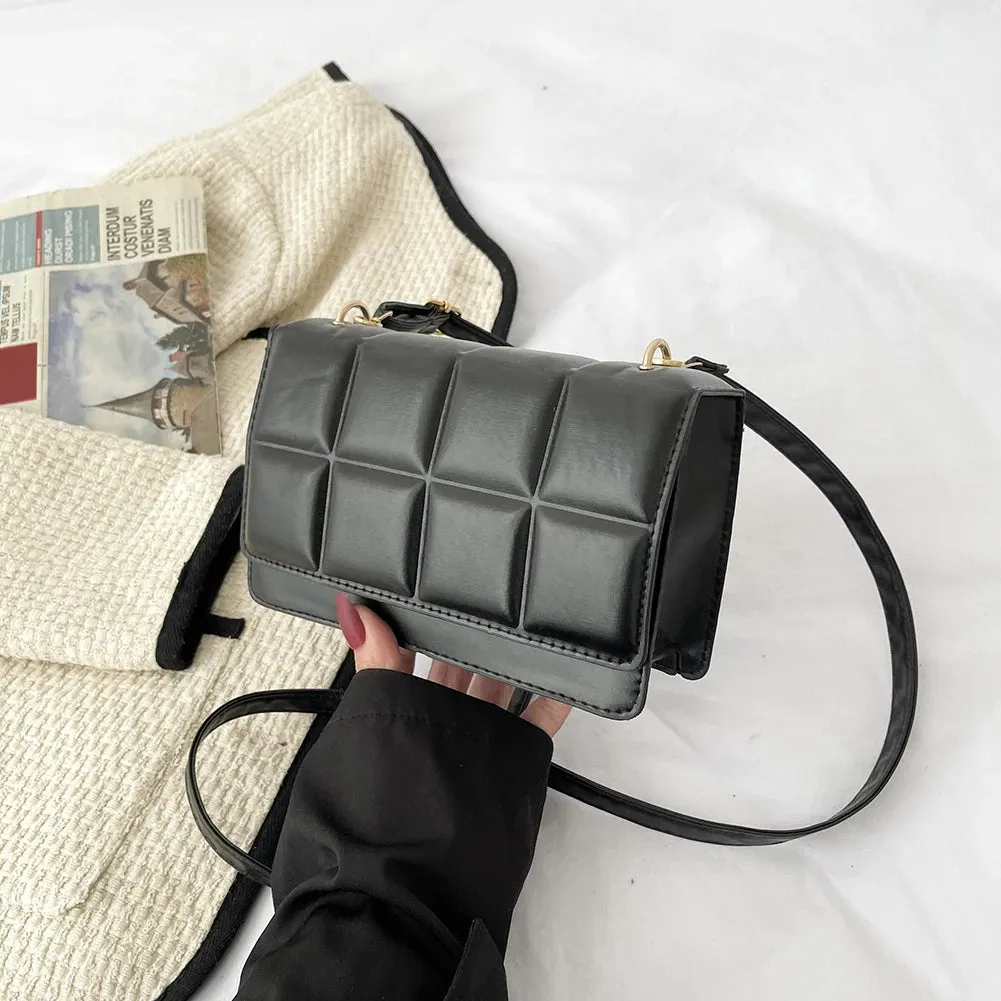 Elegant Women's Chocolate Square PU Leather Crossbody Bag – Stylish and Functional Shoulder Bag for Everyday Use