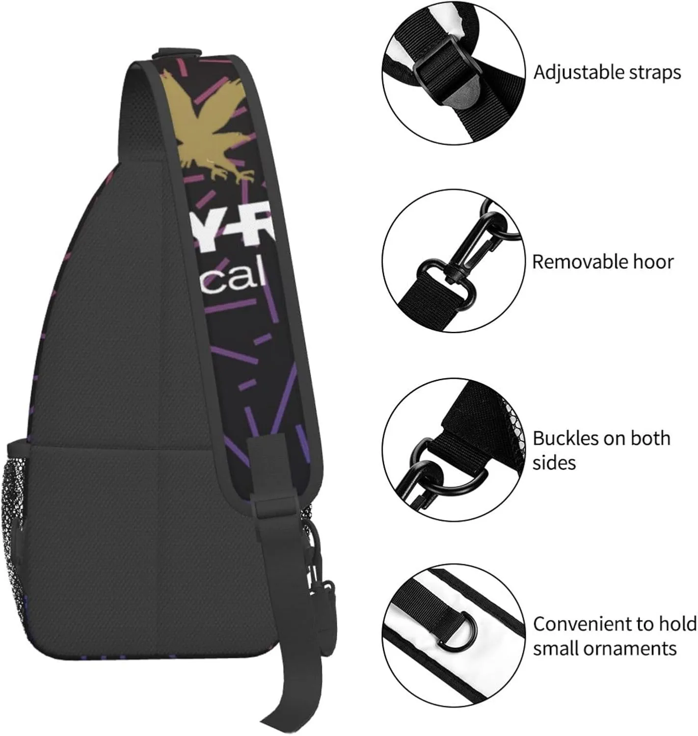 Embry_Riddle_Aeronautical_University Small Crossbody Backpack Sling Bag For Men Women Mini One Shoulder Chest Bags Gym Sport Travel Hiking Daypack