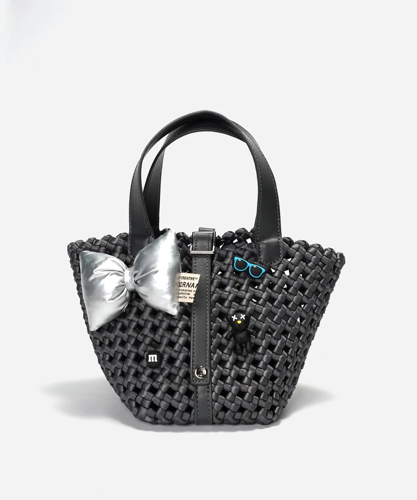 Emily 2 PCS Set Woven Handle Bag