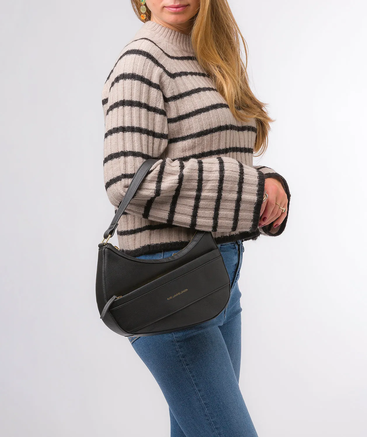 'Emma' Black Nappa Leather Grab Bag
