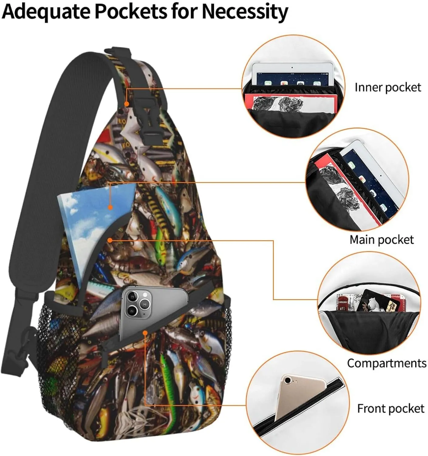England Symbols Unisex Crossbody Backpack Travel Hiking Casual Chest Bags Lightweight Fashion