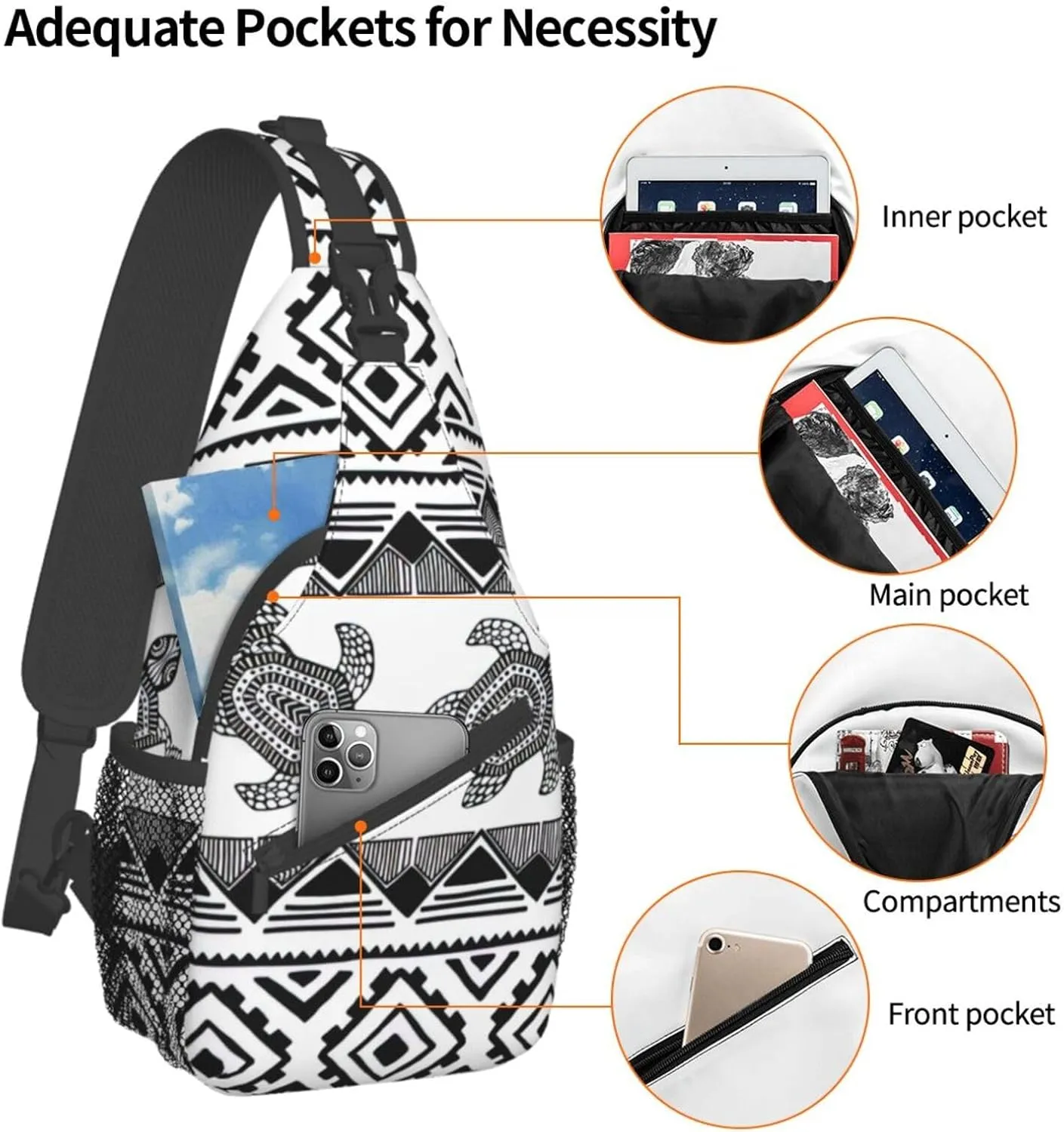 England Symbols Unisex Crossbody Backpack Travel Hiking Casual Chest Bags Lightweight Fashion
