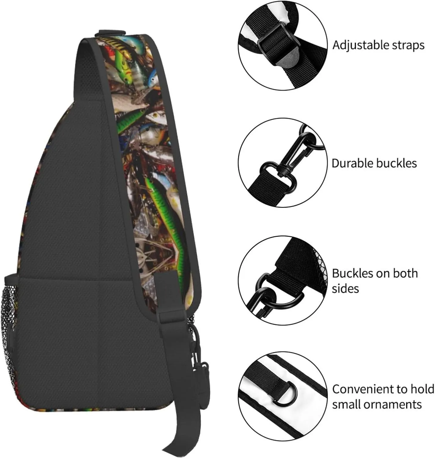 England Symbols Unisex Crossbody Backpack Travel Hiking Casual Chest Bags Lightweight Fashion
